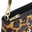 Bolsa De Ombro Bucket Couro Pelo Onça/Couro Preto - imagem 5