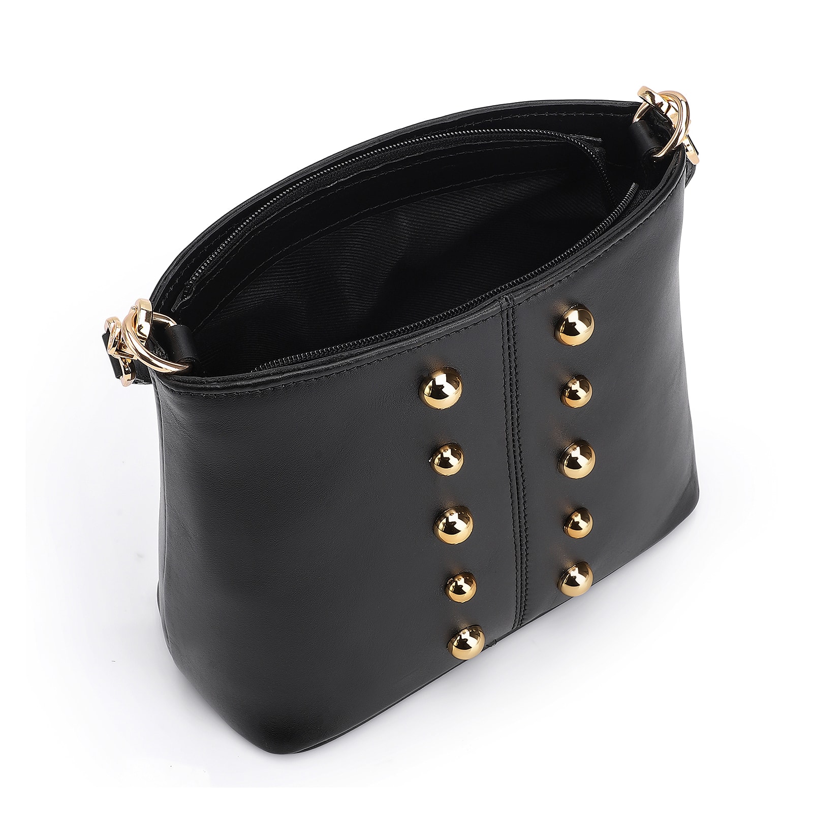 Bolsa De Ombro Bucket Couro Preto