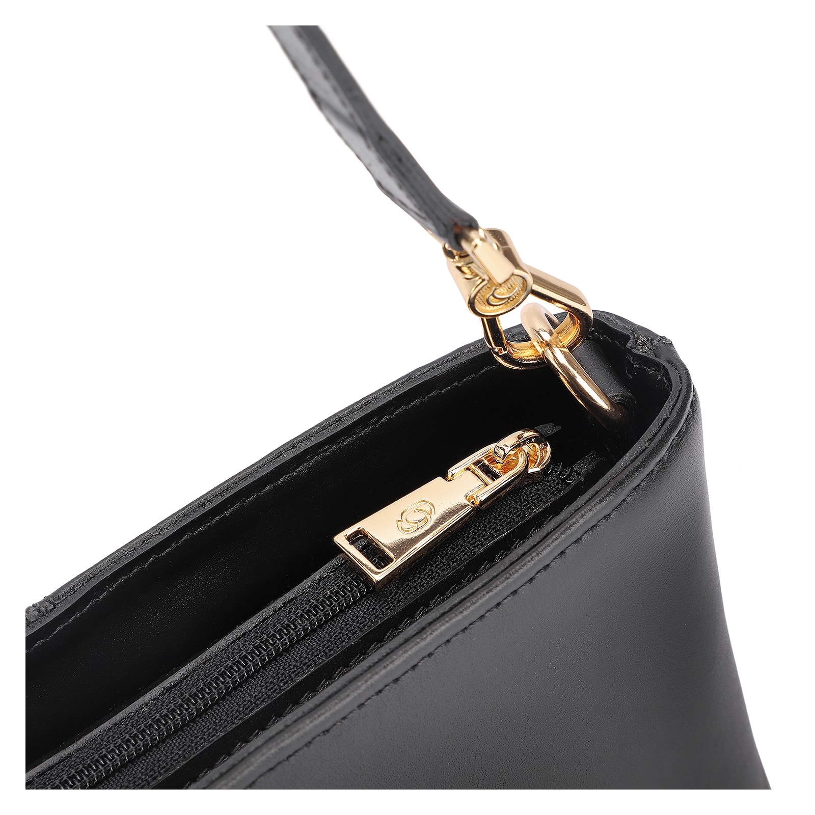 Bolsa De Ombro Bucket Couro Preto