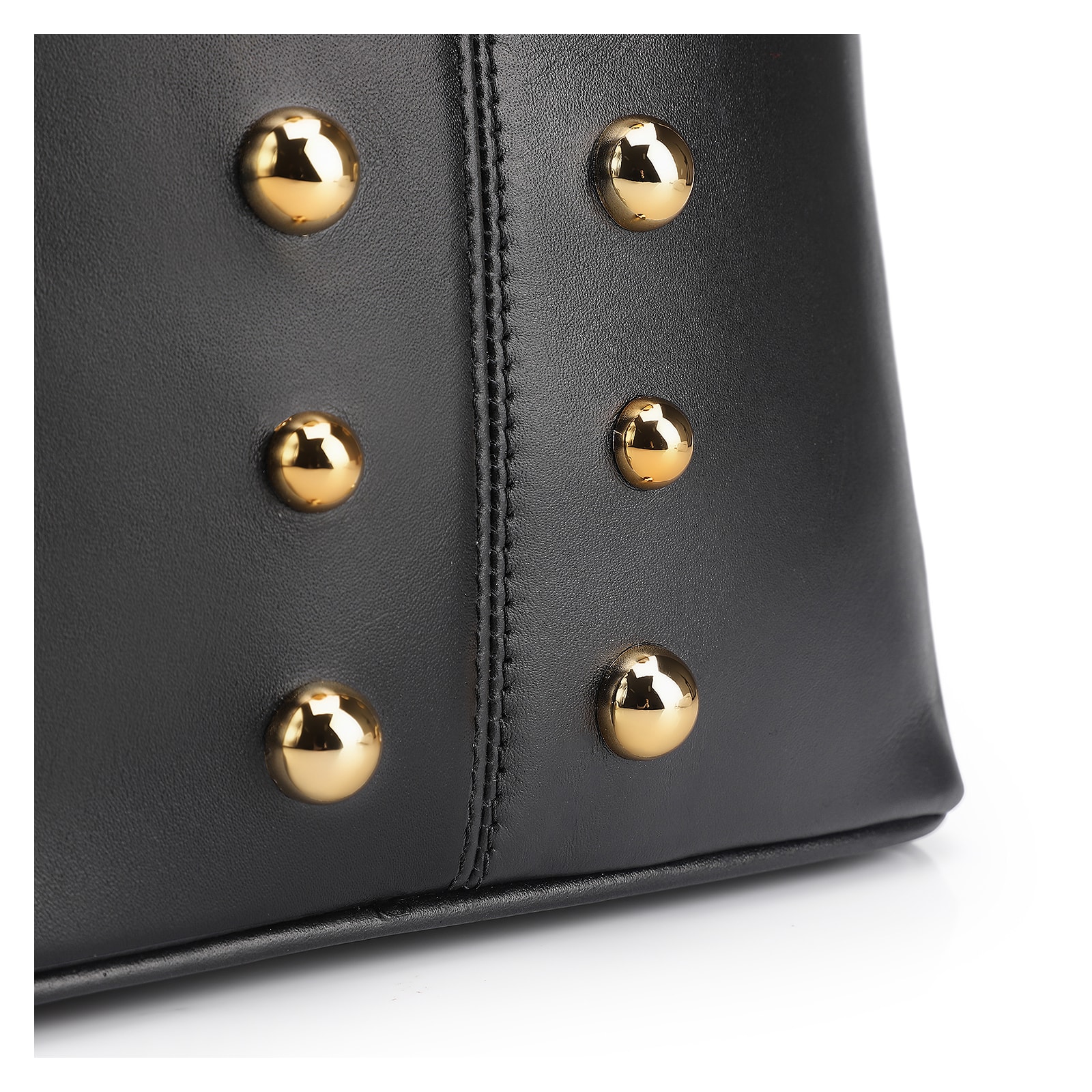 Bolsa De Ombro Bucket Couro Preto