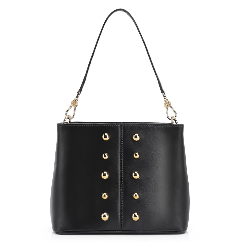 Bolsa De Ombro Bucket Couro Preto