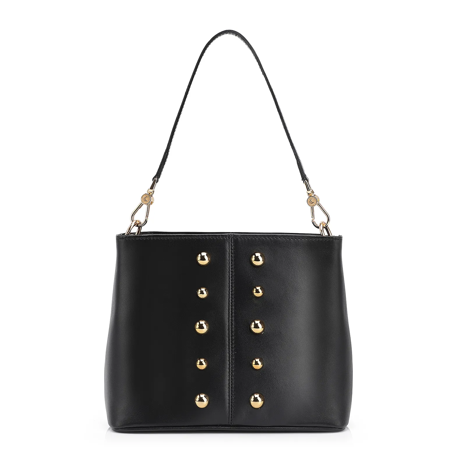 Bolsa De Ombro Bucket Couro Preto