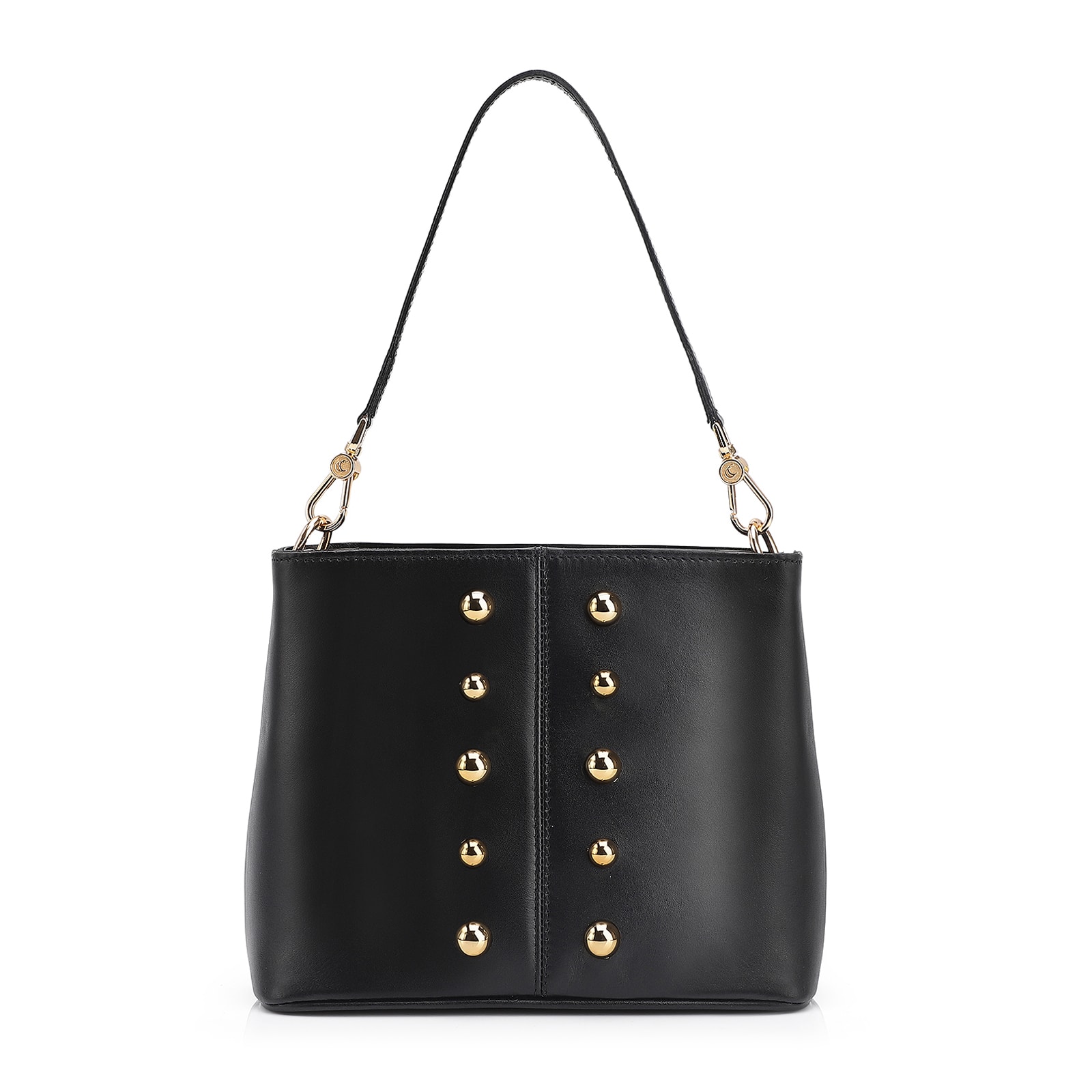Bolsa De Ombro Bucket Couro Preto