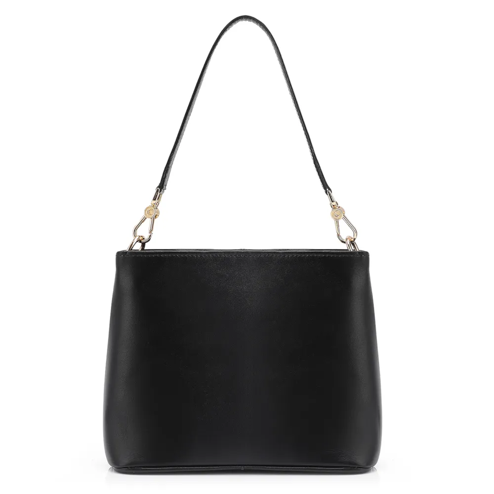 Bolsa De Ombro Bucket Couro Preto - imagem 3