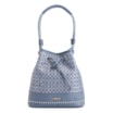 Bolsa De Ombro Bucket Ráfia Mosaico Azul - imagem 1