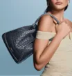 Bolsa De Ombro Bucket Ráfia Mosaico Azul - imagem 2