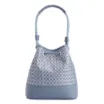 Bolsa De Ombro Bucket Ráfia Mosaico Azul - imagem 4