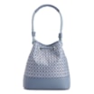 Bolsa De Ombro Bucket Ráfia Mosaico Azul - imagem 4