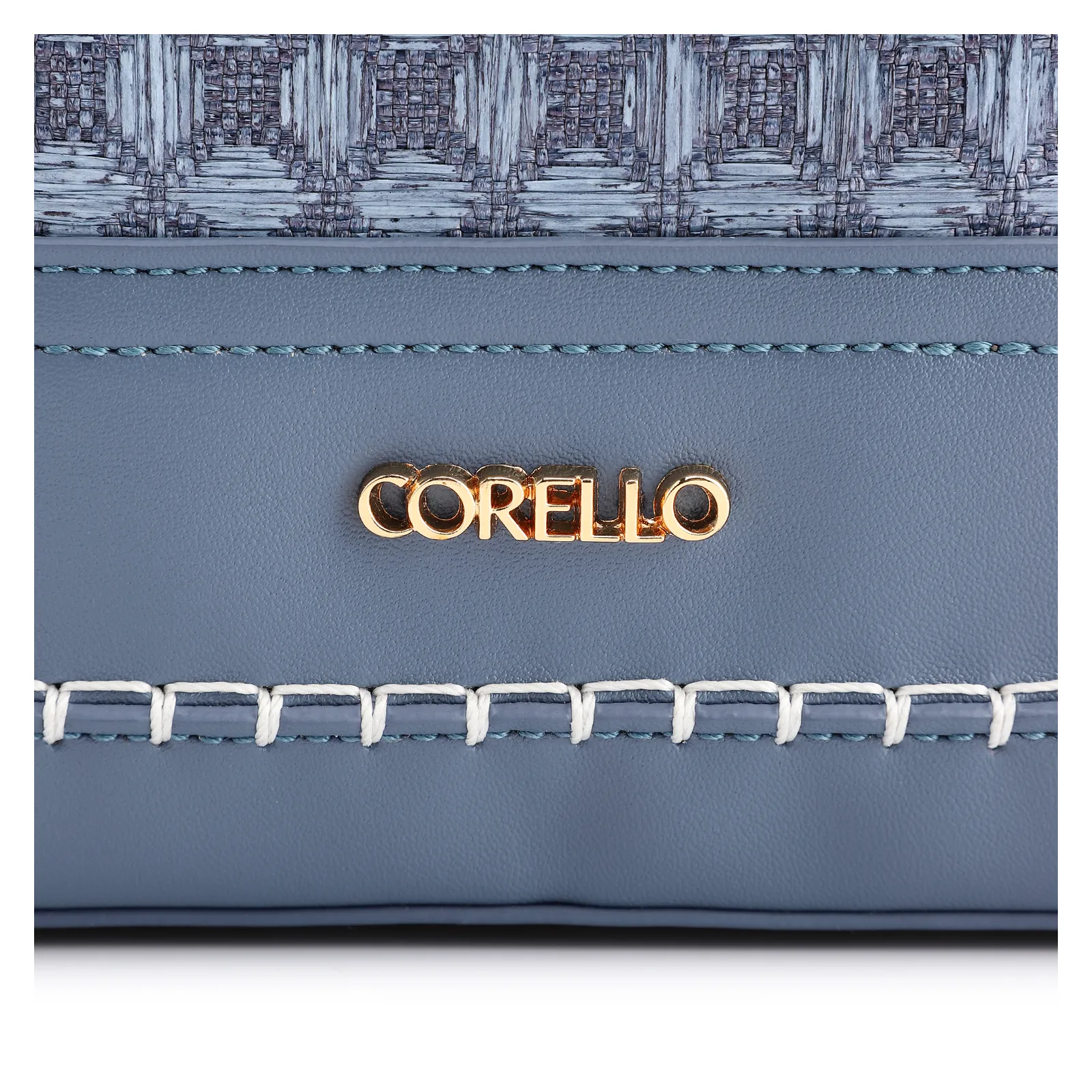 Bolsa De Ombro Bucket Ráfia Mosaico Azul