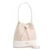 Bolsa De Ombro Bucket Ráfia Mosaico Bege - imagem 3