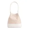 Bolsa De Ombro Bucket Ráfia Mosaico Bege - imagem 4