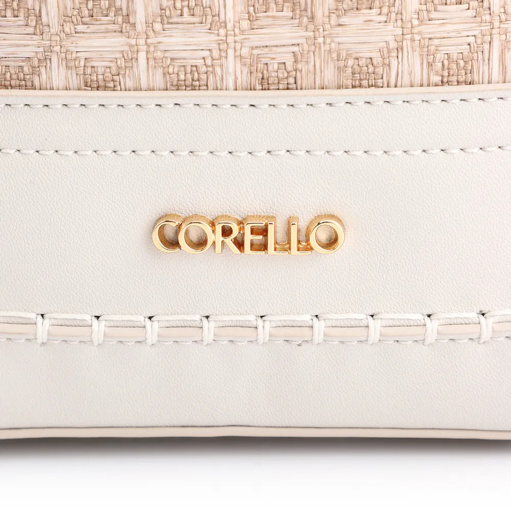 Bolsa De Ombro Bucket Ráfia Mosaico Bege - imagem 7