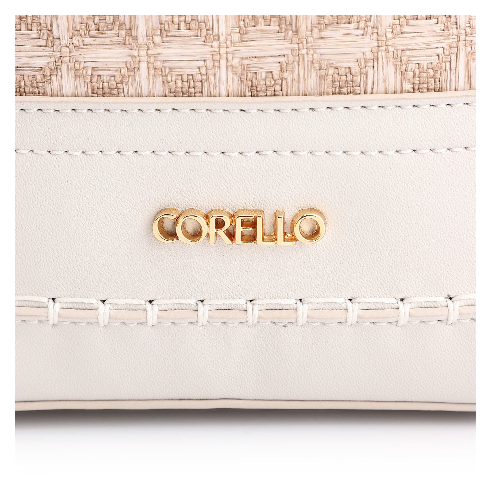 Bolsa De Ombro Bucket Ráfia Mosaico Bege