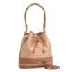Bolsa De Ombro Bucket Ráfia Mosaico Marrom - imagem 3