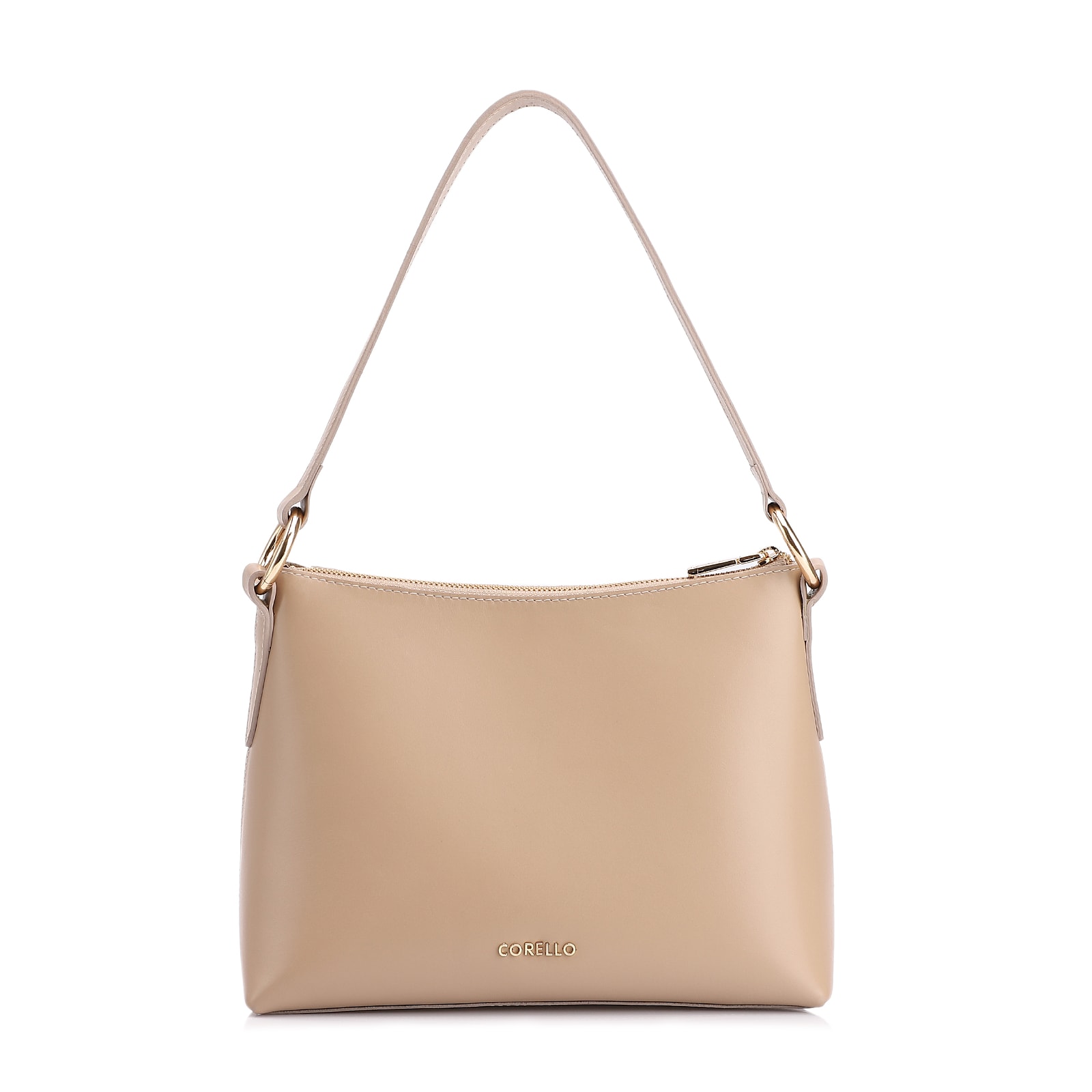Bolsa De Ombro Cadeado Couro Camurça/Couro Bege