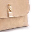 Bolsa De Ombro Cadeado Couro Camurça/Couro Bege - imagem 8