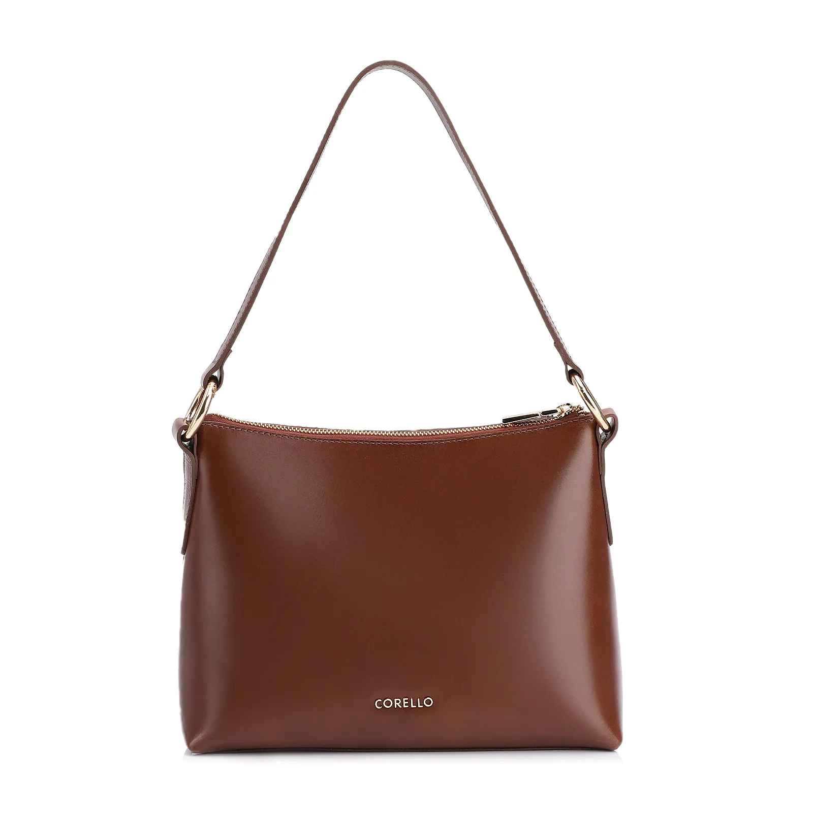 Bolsa De Ombro Cadeado Couro Camurça/Couro Marrom Escuro