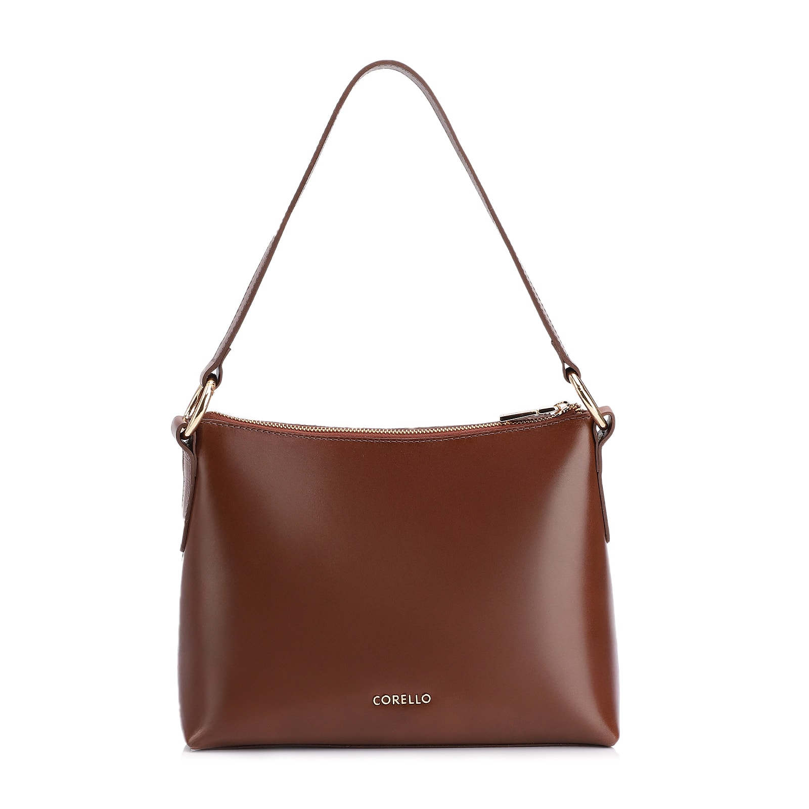 Bolsa De Ombro Cadeado Couro Camurça/Couro Marrom Escuro