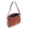 Bolsa De Ombro Cadeado Couro Camurça/Couro Marrom Escuro - imagem 5