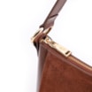 Bolsa De Ombro Cadeado Couro Camurça/Couro Marrom Escuro - imagem 6