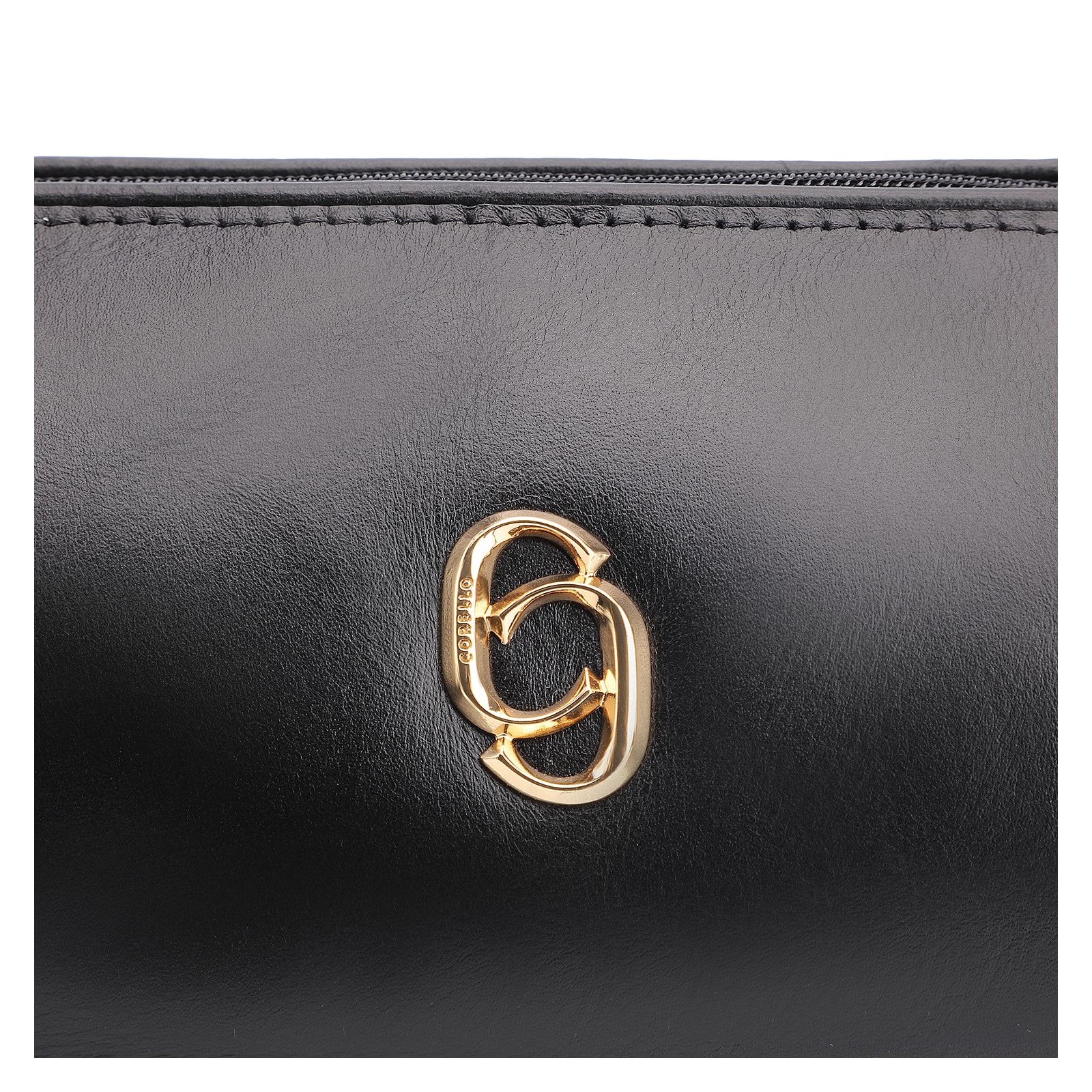 Bolsa De Ombro Cadeado Couro Preto