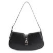 Bolsa De Ombro Cadeado Couro Preto - imagem 1