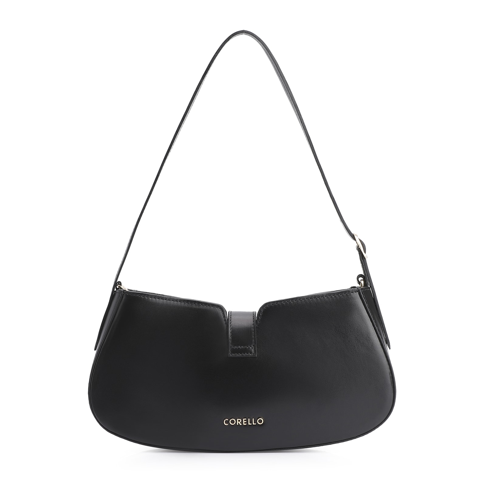 Bolsa De Ombro Cadeado Couro Preto
