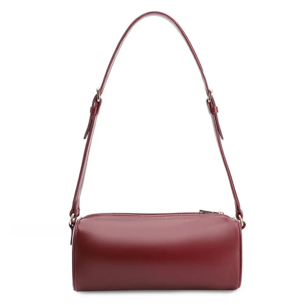 Bolsa De Ombro Cadeado Couro Vinho - imagem 4