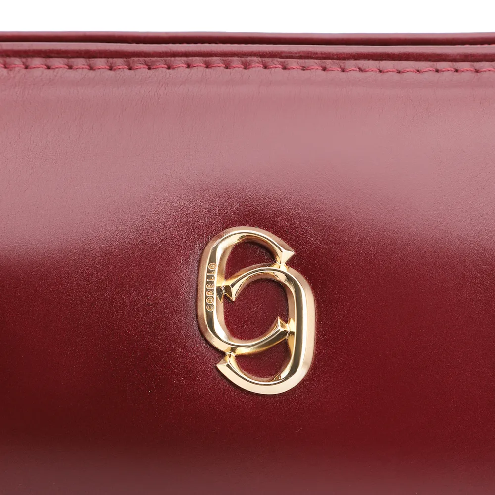 Bolsa De Ombro Cadeado Couro Vinho - imagem 7