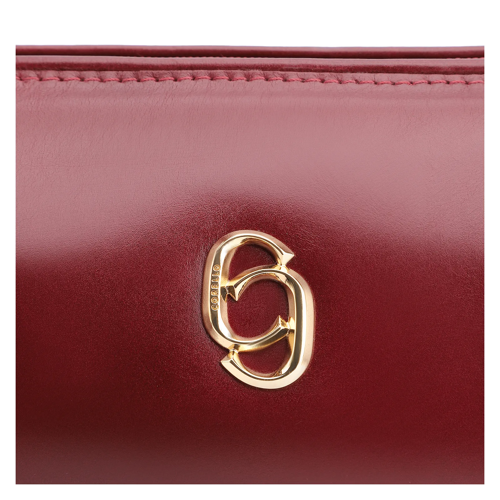 Bolsa De Ombro Cadeado Couro Vinho