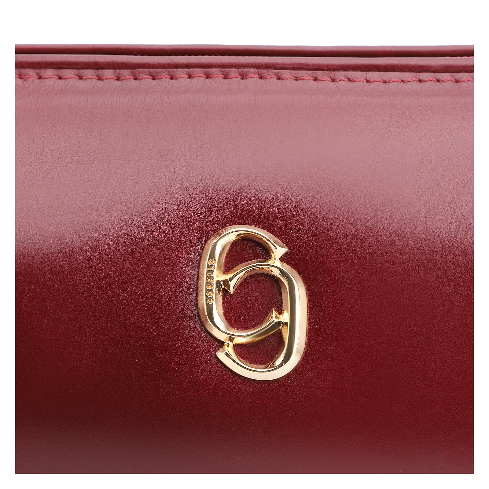 Bolsa De Ombro Cadeado Couro Vinho