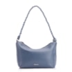 Bolsa De Ombro Cordão Couro Camurça/Couro Azul - imagem 4