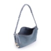 Bolsa De Ombro Cordão Couro Camurça/Couro Azul - imagem 5