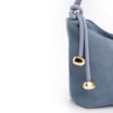 Bolsa De Ombro Cordão Couro Camurça/Couro Azul - imagem 6