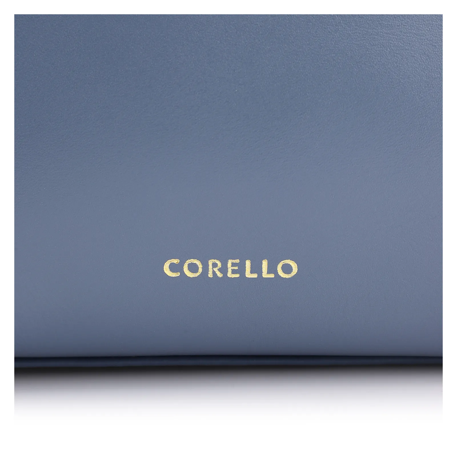 Bolsa De Ombro Cordão Couro Camurça/Couro Azul