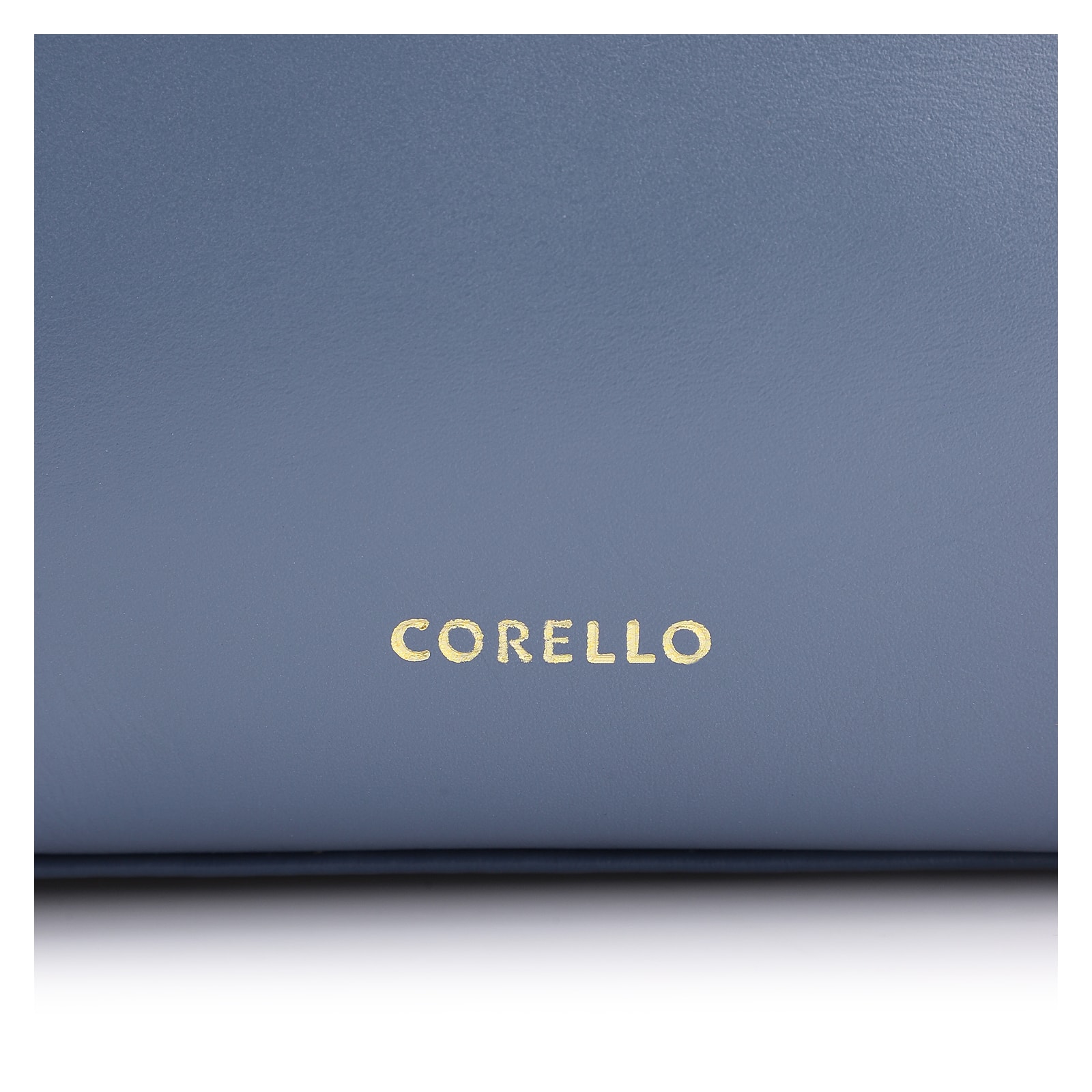 Bolsa De Ombro Cordão Couro Camurça/Couro Azul