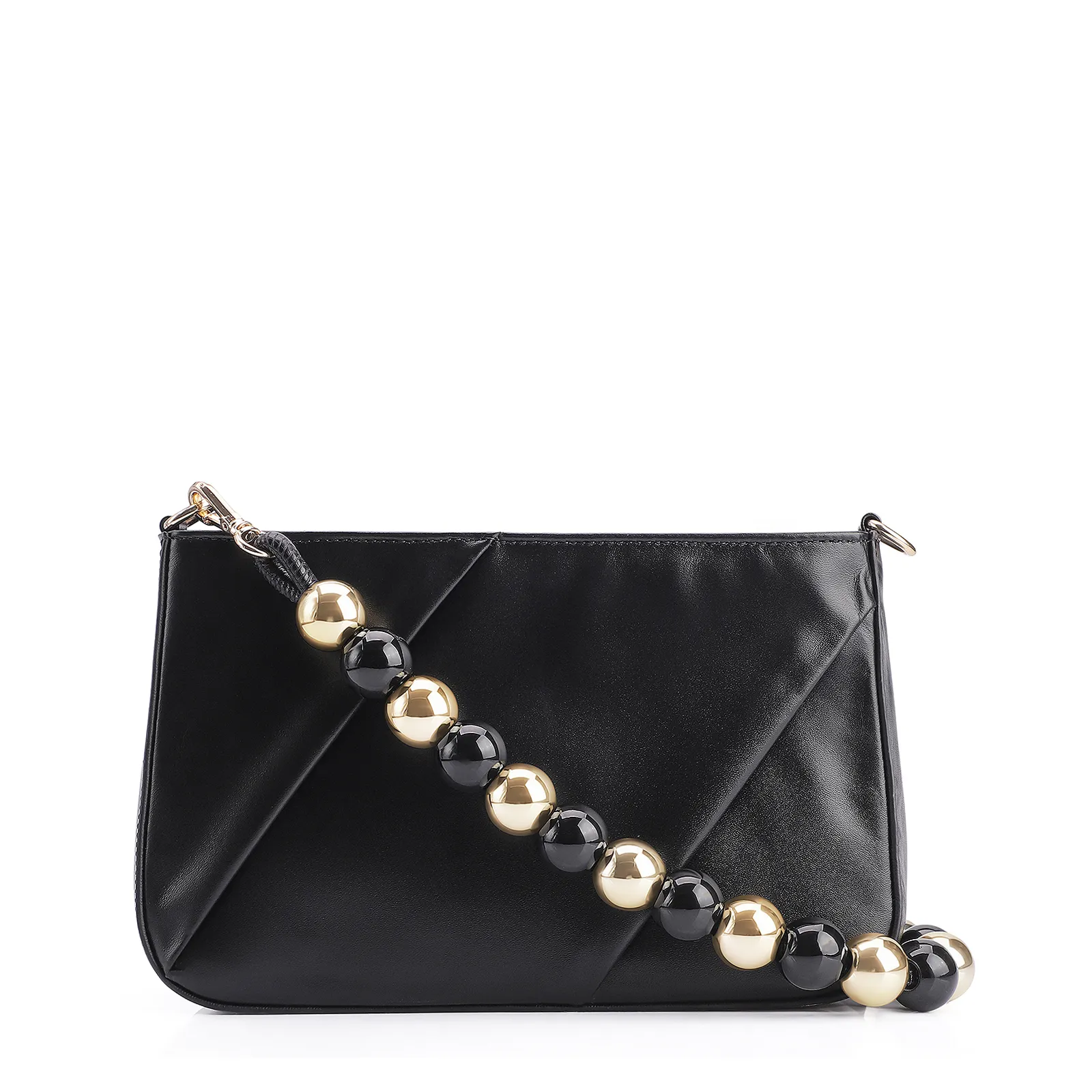 Bolsa De Ombro Corello x Vitor Zerbinato Couro Preto