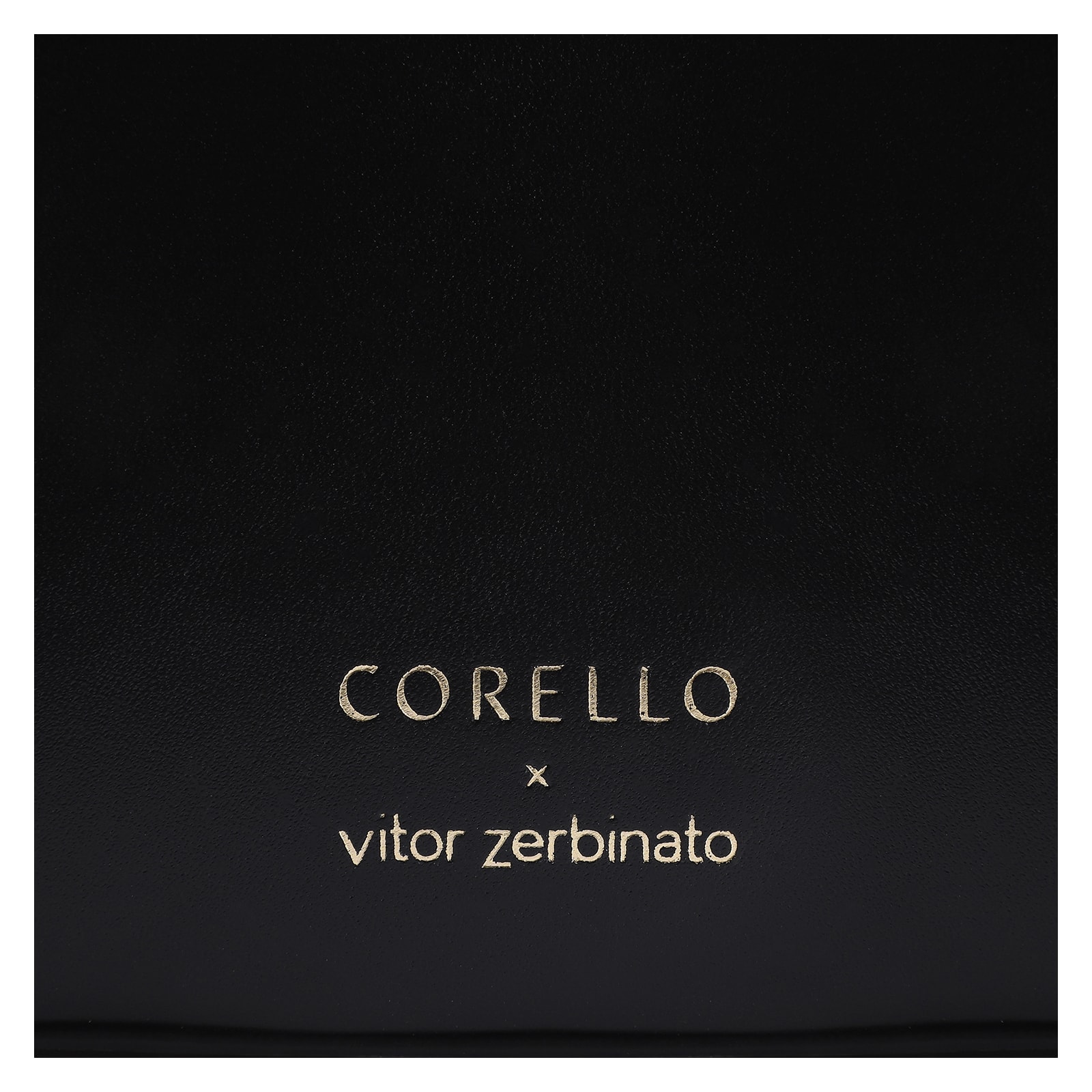 Bolsa De Ombro Corello x Vitor Zerbinato Couro Preto
