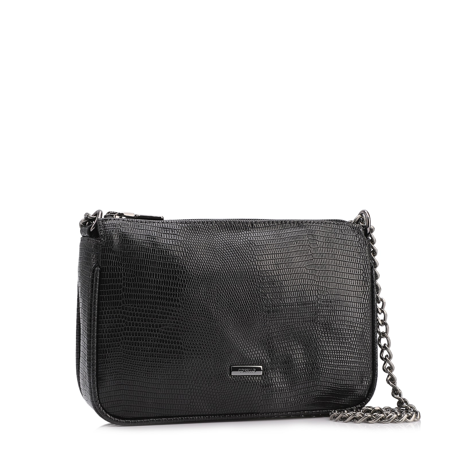 Bolsa De Ombro Correntes Alt Lezard Preto