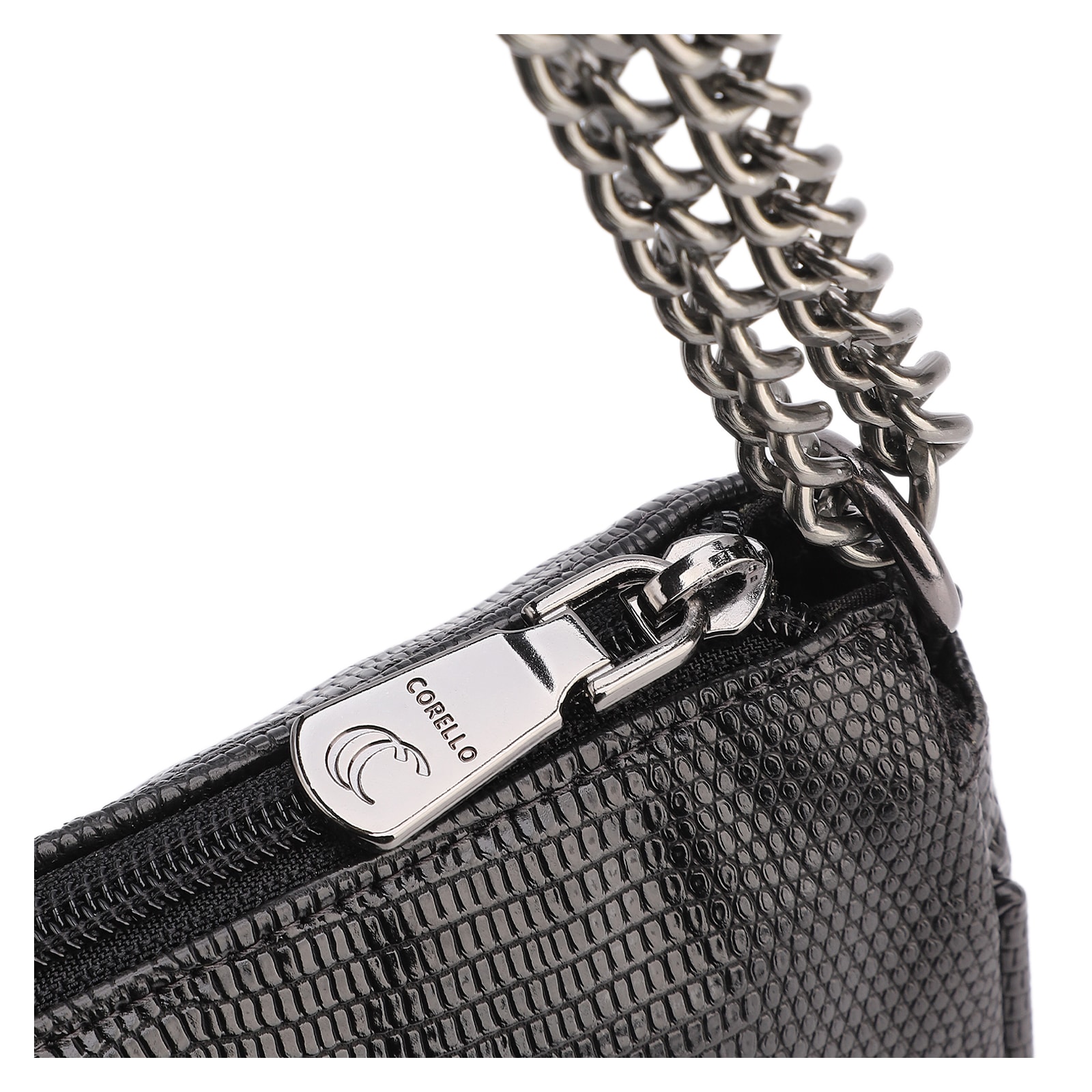 Bolsa De Ombro Correntes Alt Lezard Preto