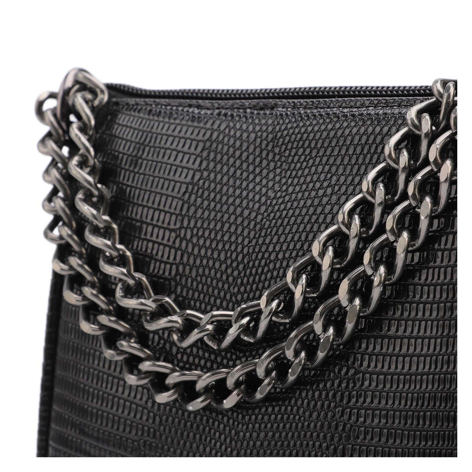Bolsa De Ombro Correntes Alt Lezard Preto