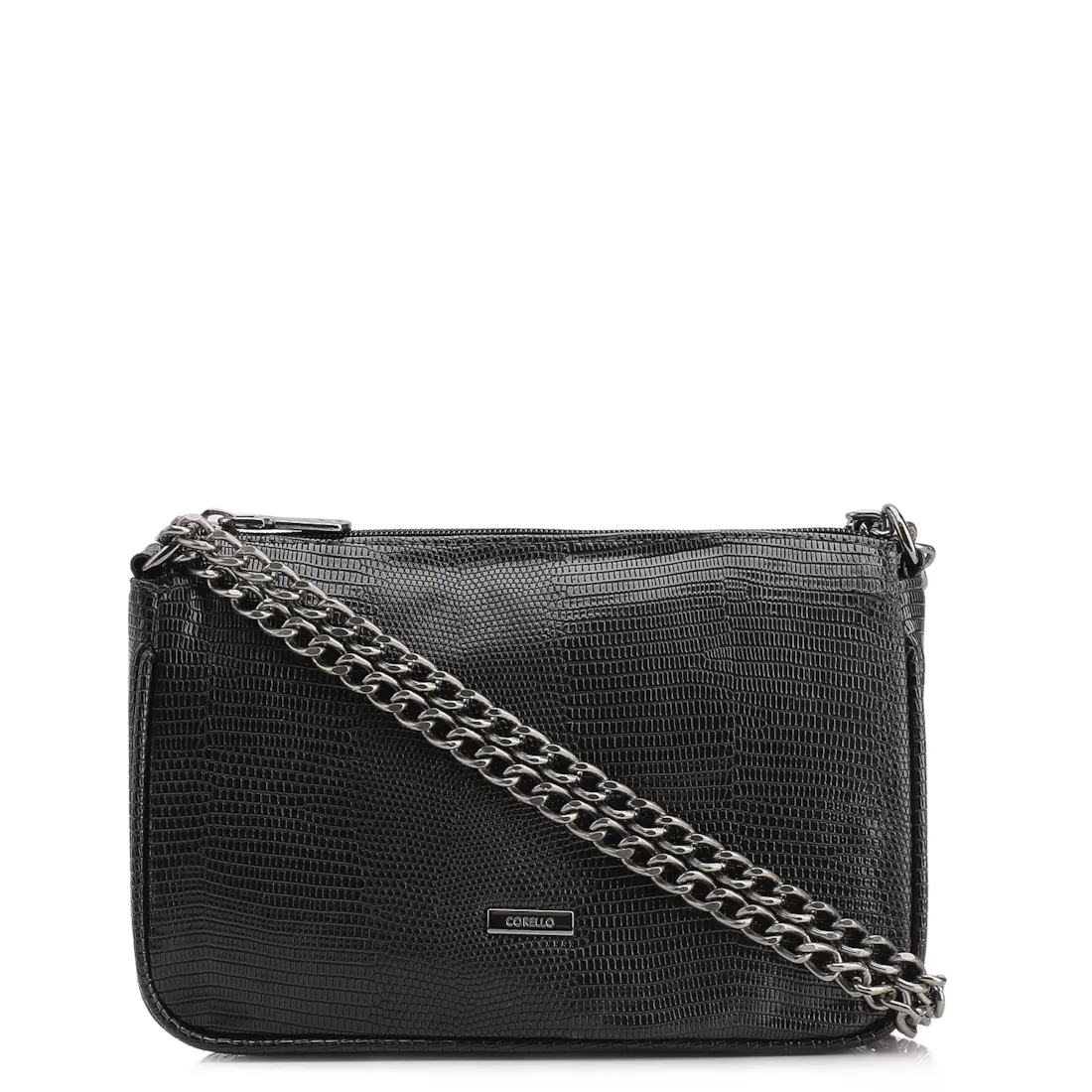 Bolsa De Ombro Correntes Alt Lezard Preto
