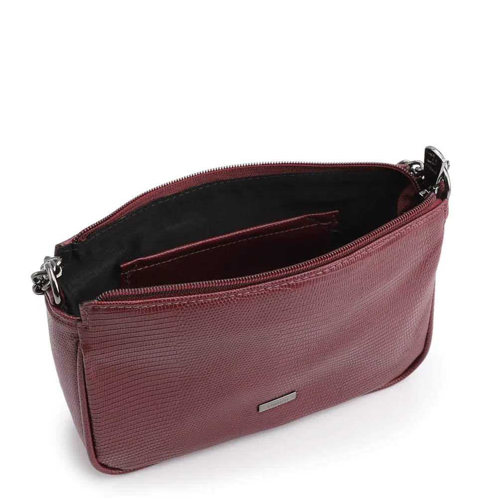 Bolsa De Ombro Correntes Alt Lezard Vinho - imagem 4
