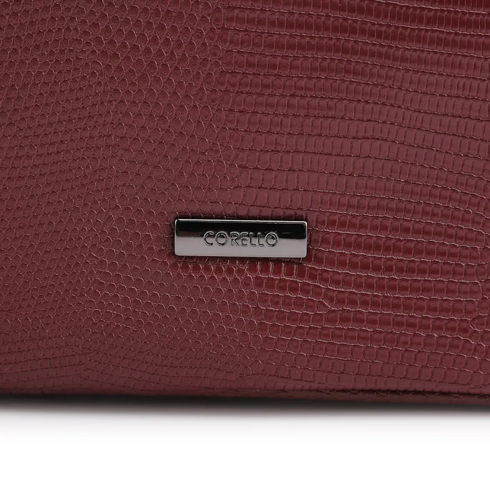 Bolsa De Ombro Correntes Alt Lezard Vinho - imagem 6