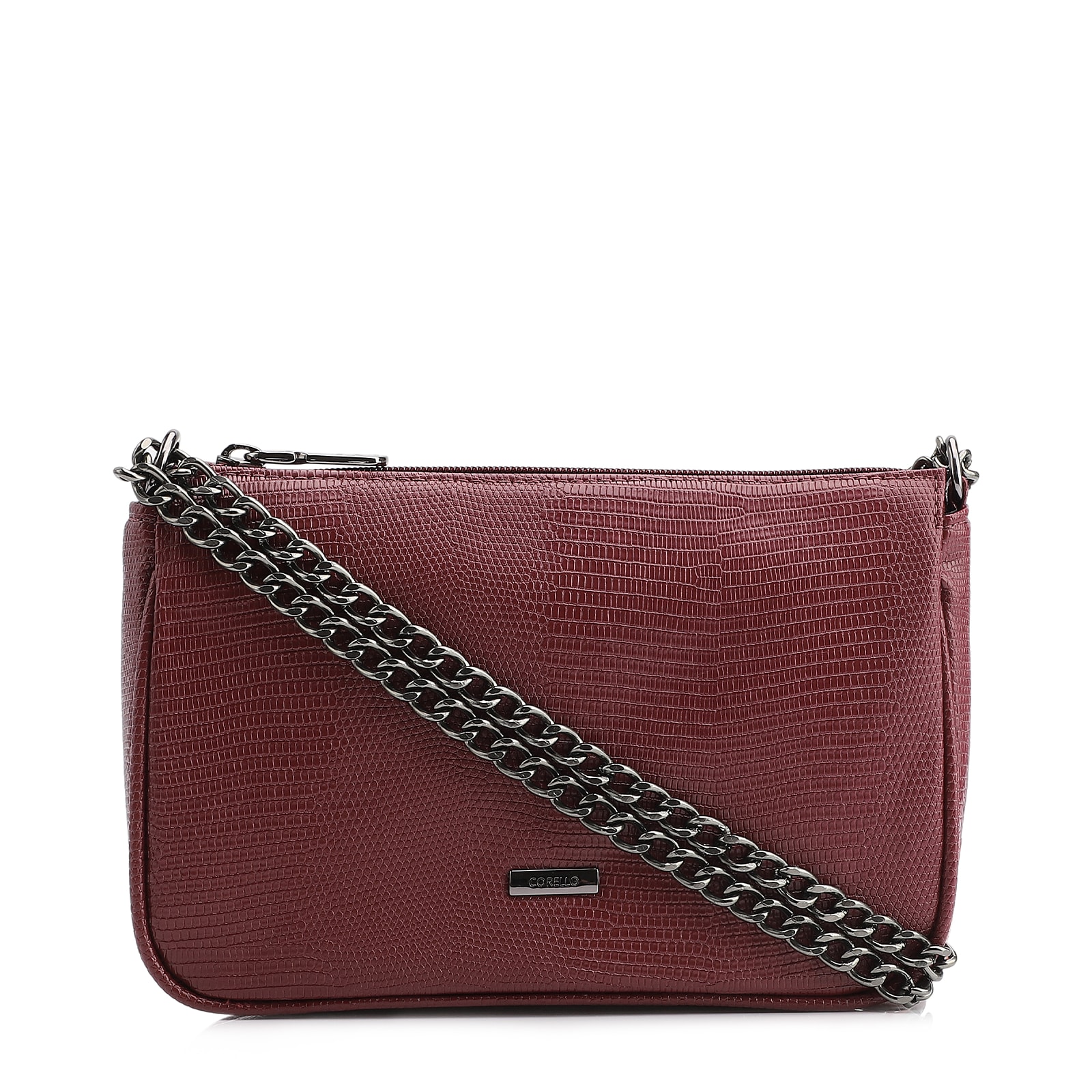 Bolsa De Ombro Correntes Alt Lezard Vinho