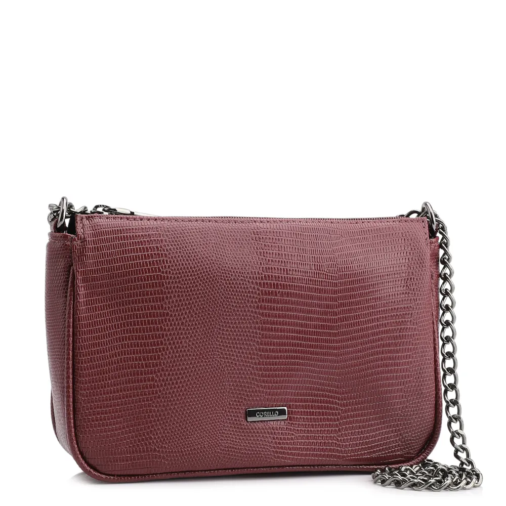 Bolsa De Ombro Correntes Alt Lezard Vinho - imagem 2