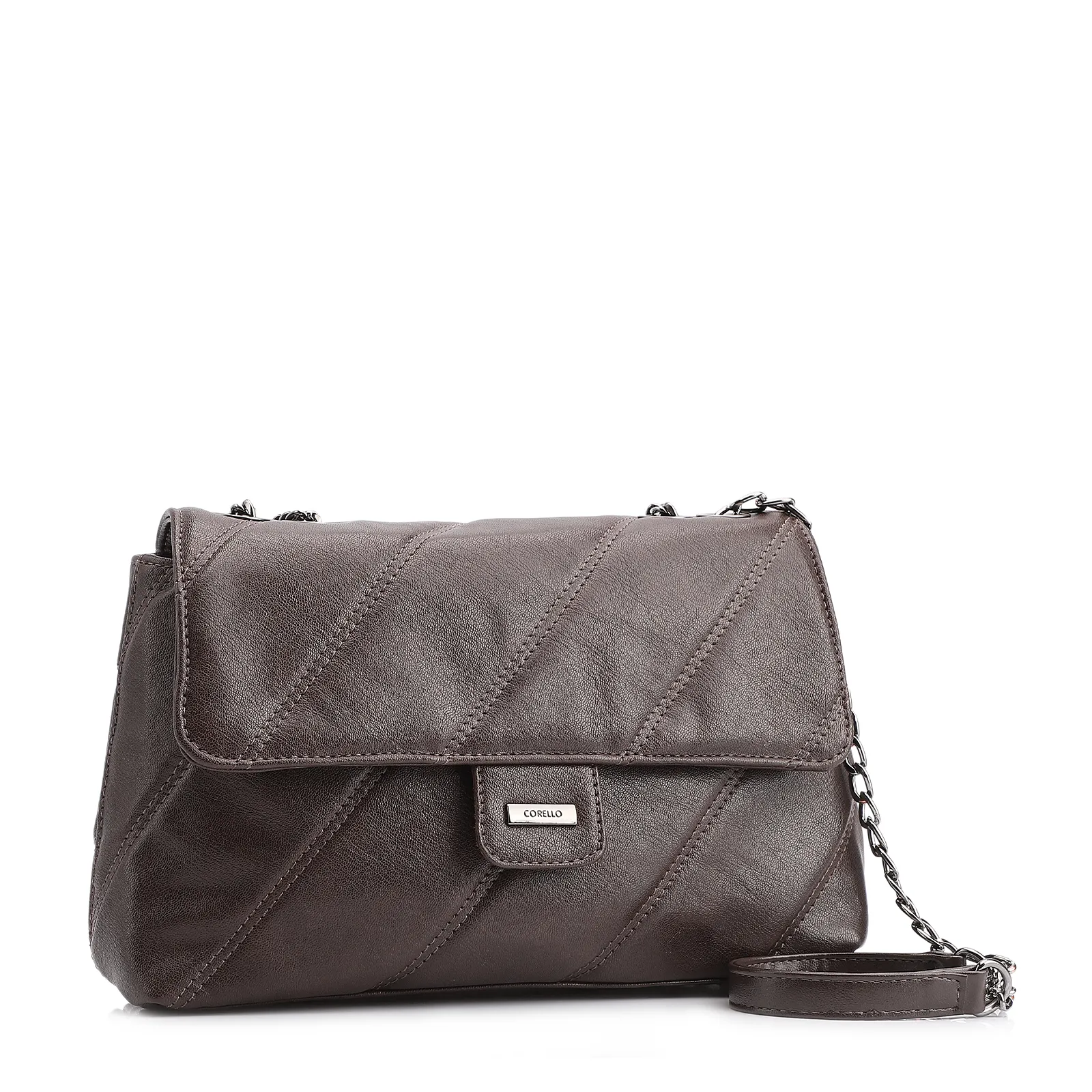 Bolsa De Ombro Correntes Alt Marrom Escuro