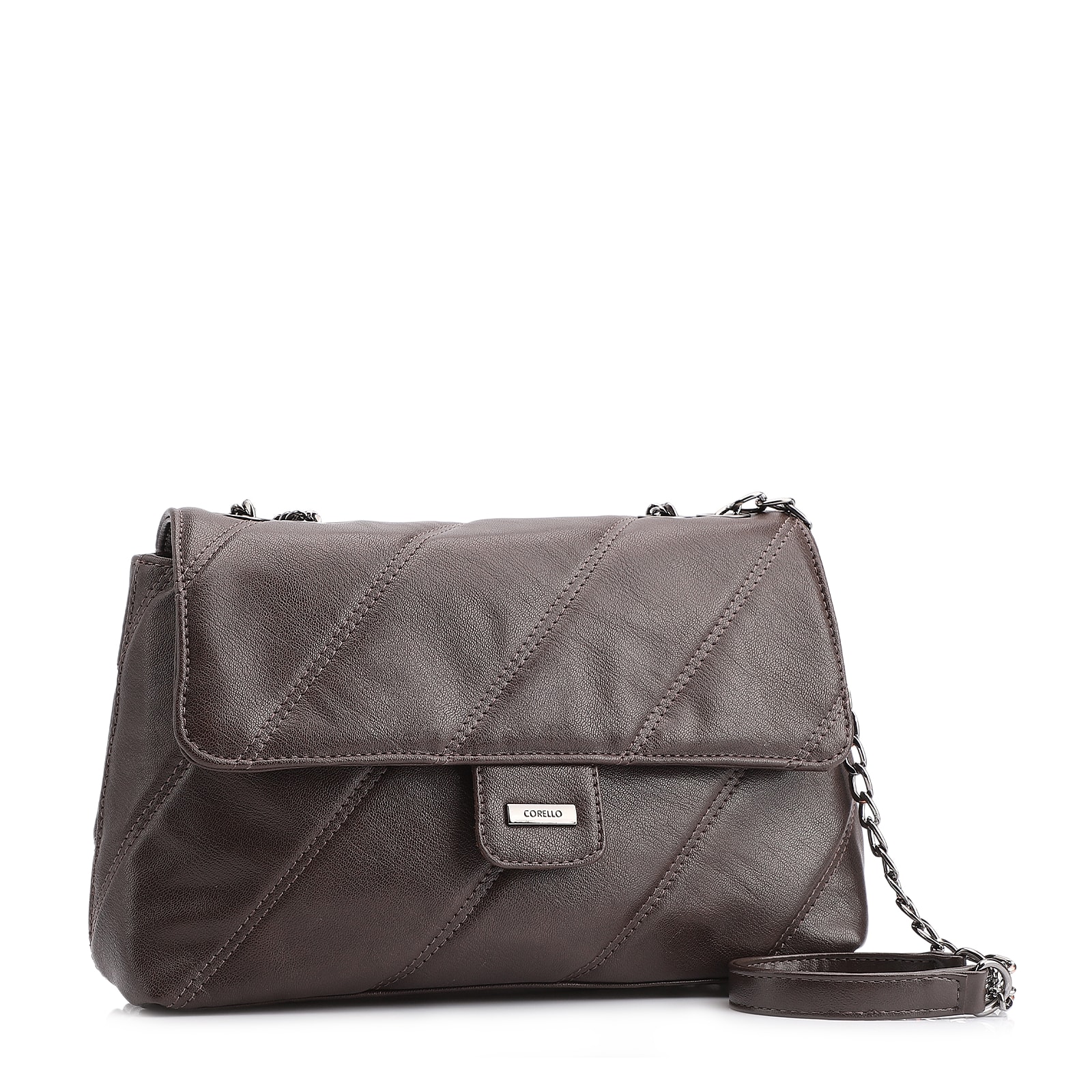 Bolsa De Ombro Correntes Alt Marrom Escuro
