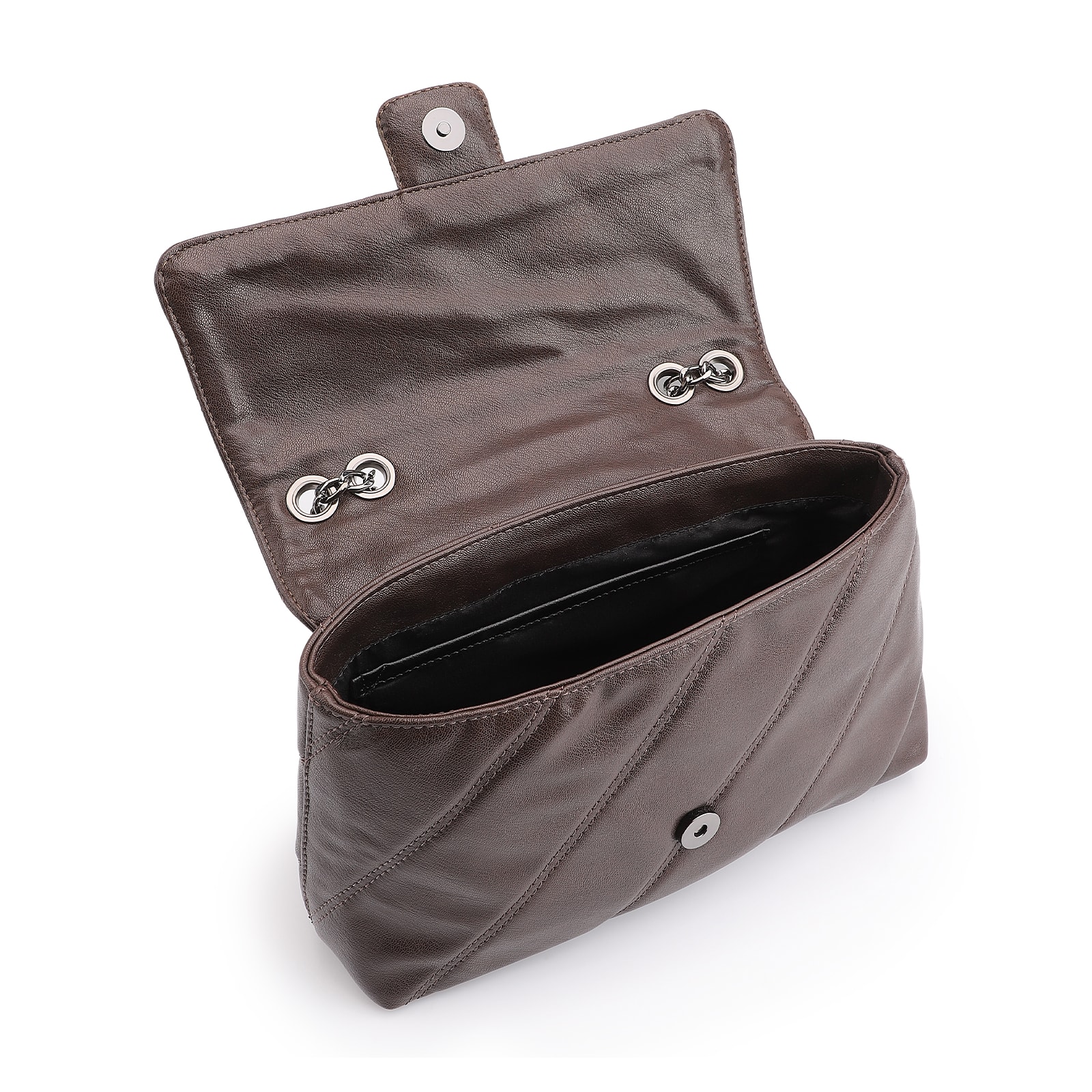 Bolsa De Ombro Correntes Alt Marrom Escuro