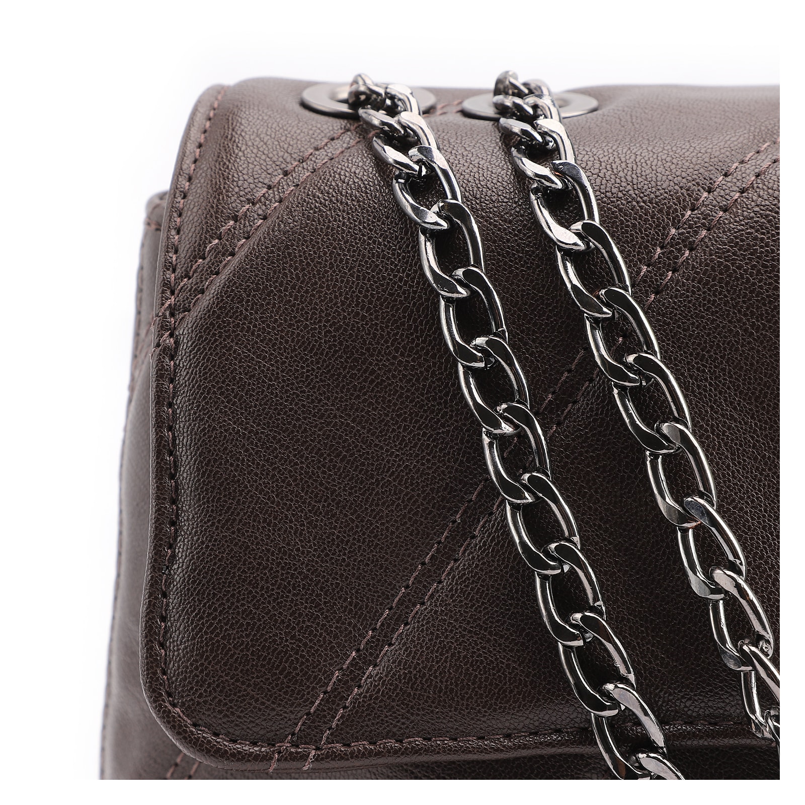 Bolsa De Ombro Correntes Alt Marrom Escuro